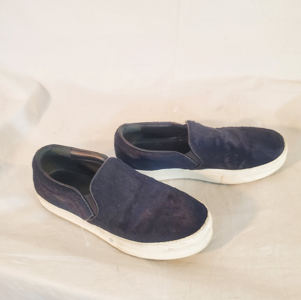 Celine Women's Size 37.5 Navy Blue Pony Hair Sneakers Shoes